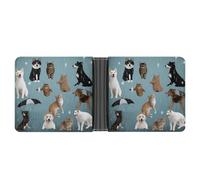 AQRJLPM Raining Cats & Dogs Wallet with Money Clip Leather Bifold Wallet Slim Credit Card Holder Gift for Men