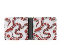 AQRJLPM Red And White Snake Wallet with Money Clip Leather Bifold Wallet Slim Credit Card Holder Gift for Men