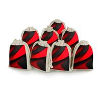 AQRJLPM Red Black Drawstring Pouches Reusable Burlap Soft Sachet Bag Multipurpose Cotton Small Jewelry Pouch for Party Wedding Storage Home Supplies (8 Pcs)