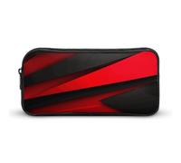 AQRJLPM Red Black Pencil Pouch Big Capacity Simple Marker Pouch Portable Aesthetic Zipper Pencil Case