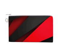 AQRJLPM Red Black Wallet Canvas Slim Lightweight Wallets Durable Zippered Card Holder for Men Women