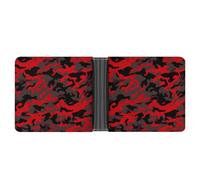 AQRJLPM Red Camo Wallet with Money Clip Leather Bifold Wallet Slim Credit Card Holder Gift for Men