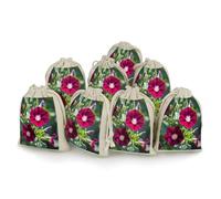 AQRJLPM Red Geraniums Drawstring Pouches Reusable Burlap Soft Sachet Bag Multipurpose Cotton Small Jewelry Pouch for Party Wedding Storage Home Supplies (8 Pcs)
