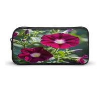 AQRJLPM Red Geraniums Pencil Pouch Big Capacity Simple Marker Pouch Portable Aesthetic Zipper Pencil Case