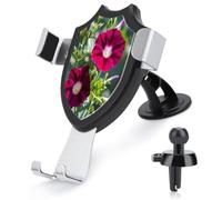 AQRJLPM Red Geraniums Phone Holder Car Hands-Free Mount Holders for Dashboard Windshield Vent Metal Hook Clip Cell Phone Mount for All Smartphones & Car Models