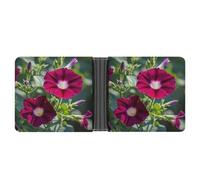 AQRJLPM Red Geraniums Wallet with Money Clip Leather Bifold Wallet Slim Credit Card Holder Gift for Men