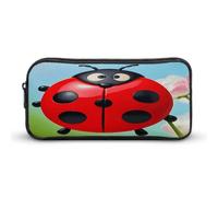 AQRJLPM Red Ladybug Pencil Pouch Big Capacity Simple Marker Pouch Portable Aesthetic Zipper Pencil Case