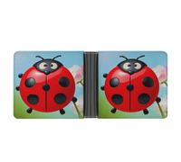 AQRJLPM Red Ladybug Wallet with Money Clip Leather Bifold Wallet Slim Credit Card Holder Gift for Men
