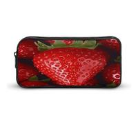 AQRJLPM Red Strawberry Pencil Pouch Big Capacity Simple Marker Pouch Portable Aesthetic Zipper Pencil Case