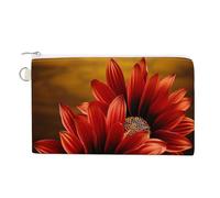 AQRJLPM Red Sunflower Wallet Canvas Slim Lightweight Wallets Durable Zippered Card Holder for Men Women