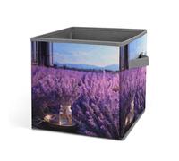 AQRJLPM Romantic Lavender Stackable Large Storage Bins, Oxford Fabric Storage Cubes With Double Handles,Storage Containers For Clothing, Toys, Books, Drinks