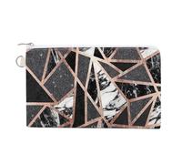 AQRJLPM Rose Gold Marble Wallet Canvas Slim Lightweight Wallets Durable Zippered Card Holder for Men Women