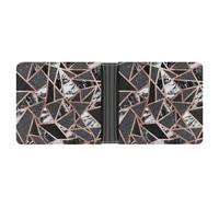 AQRJLPM Rose Gold Marble Wallet with Money Clip Leather Bifold Wallet Slim Credit Card Holder Gift for Men