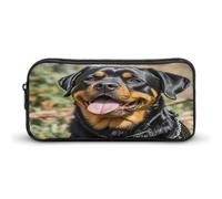 AQRJLPM Rottweiler Dogs Tongue Head Pencil Pouch Big Capacity Simple Marker Pouch Portable Aesthetic Zipper Pencil Case