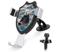 AQRJLPM Sea Otter Phone Holder Car Hands-Free Mount Holders for Dashboard Windshield Vent Metal Hook Clip Cell Phone Mount for All Smartphones & Car Models