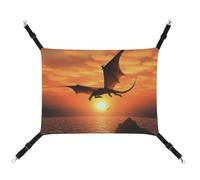 AQRJLPM Sea Sunset Flying Dragon Pet Hammock with Adjustable Straps and Metal Hooks Hanging Bed Soft Breathable Sleeping Hammock for Cats,Puppy,Rabbits,Small Animals