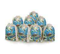 AQRJLPM Sea Turtles Diamond Painting Drawstring Pouches Reusable Burlap Soft Sachet Bag Multipurpose Cotton Small Jewelry Pouch for Party Wedding Storage Home Supplies (8 Pcs)