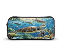AQRJLPM Sea Turtles Diamond Painting Pencil Pouch Big Capacity Simple Marker Pouch Portable Aesthetic Zipper Pencil Case