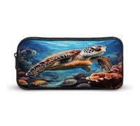 AQRJLPM Sea Turtles Diamond Painting Pencil Pouch Big Capacity Simple Marker Pouch Portable Aesthetic Zipper Pencil Case