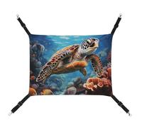 AQRJLPM Sea Turtles Diamond Painting Pet Hammock with Adjustable Straps and Metal Hooks Hanging Bed Soft Breathable Sleeping Hammock for Cats,Puppy,Rabbits,Small Animals