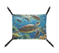 AQRJLPM Sea Turtles Diamond Painting Pet Hammock with Adjustable Straps and Metal Hooks Hanging Bed Soft Breathable Sleeping Hammock for Cats,Puppy,Rabbits,Small Animals