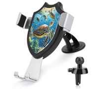 AQRJLPM Sea Turtles Diamond Painting Phone Holder Car Hands-Free Mount Holders for Dashboard Windshield Vent Metal Hook Clip Cell Phone Mount for All Smartphones & Car Models