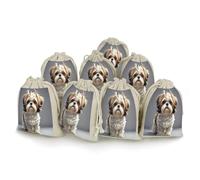 AQRJLPM Shih Tzu Dog Drawstring Pouches Reusable Burlap Soft Sachet Bag Multipurpose Cotton Small Jewelry Pouch for Party Wedding Storage Home Supplies (8 Pcs)