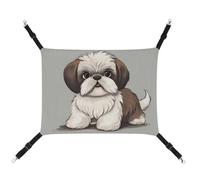 AQRJLPM Shih Tzu Dog Pet Hammock with Adjustable Straps and Metal Hooks Hanging Bed Soft Breathable Sleeping Hammock for Cats,Puppy,Rabbits,Small Animals