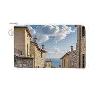 AQRJLPM Shiyan House Wallet Canvas Slim Lightweight Wallets Durable Zippered Card Holder for Men Women