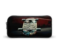 AQRJLPM Skate Boards Pencil Pouch Big Capacity Simple Marker Pouch Portable Aesthetic Zipper Pencil Case