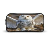 AQRJLPM Snow Owl Pencil Pouch Big Capacity Simple Marker Pouch Portable Aesthetic Zipper Pencil Case