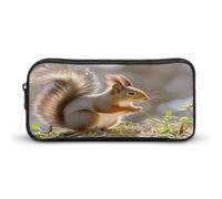 AQRJLPM Squirrel Animal Pencil Pouch Big Capacity Simple Marker Pouch Portable Aesthetic Zipper Pencil Case