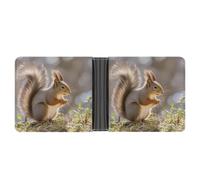 AQRJLPM Squirrel Animal Wallet with Money Clip Leather Bifold Wallet Slim Credit Card Holder Gift for Men