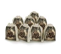 AQRJLPM Steampunk Style Drawstring Pouches Reusable Burlap Soft Sachet Bag Multipurpose Cotton Small Jewelry Pouch for Party Wedding Storage Home Supplies (8 Pcs)