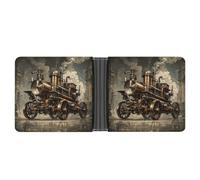 AQRJLPM Steampunk Style Wallet with Money Clip Leather Bifold Wallet Slim Credit Card Holder Gift for Men
