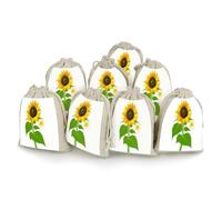 AQRJLPM Sunflower And Weed Drawstring Pouches Reusable Burlap Soft Sachet Bag Multipurpose Cotton Small Jewelry Pouch for Party Wedding Storage Home Supplies (8 Pcs)