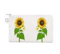 AQRJLPM Sunflower And Weed Wallet Canvas Slim Lightweight Wallets Durable Zippered Card Holder for Men Women