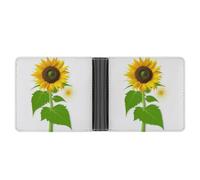 AQRJLPM Sunflower And Weed Wallet with Money Clip Leather Bifold Wallet Slim Credit Card Holder Gift for Men