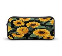 AQRJLPM Sunflower Pattern Pencil Pouch Big Capacity Simple Marker Pouch Portable Aesthetic Zipper Pencil Case
