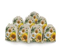 AQRJLPM Sunflowers Daisy Rose Flowers Drawstring Pouches Reusable Burlap Soft Sachet Bag Multipurpose Cotton Small Jewelry Pouch for Party Wedding Storage Home Supplies (8 Pcs)