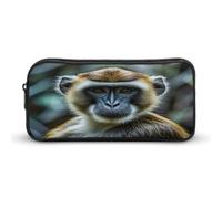 AQRJLPM The Silent Monkey Pencil Pouch Big Capacity Simple Marker Pouch Portable Aesthetic Zipper Pencil Case
