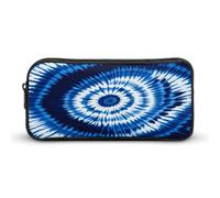 AQRJLPM Tie-dye Blue Pencil Pouch Big Capacity Simple Marker Pouch Portable Aesthetic Zipper Pencil Case