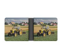 AQRJLPM Tractor Farm Wallet with Money Clip Leather Bifold Wallet Slim Credit Card Holder Gift for Men