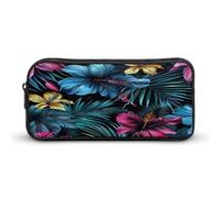 AQRJLPM Tropical Floral Pattern Pencil Pouch Big Capacity Simple Marker Pouch Portable Aesthetic Zipper Pencil Case