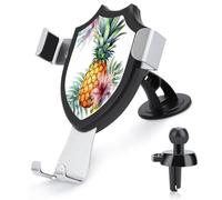 AQRJLPM Tropical Pineapple Phone Holder Car Hands-Free Mount Holders for Dashboard Windshield Vent Metal Hook Clip Cell Phone Mount for All Smartphones & Car Models