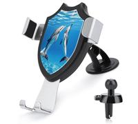 AQRJLPM Two Dolphins Phone Holder Car Hands-Free Mount Holders for Dashboard Windshield Vent Metal Hook Clip Cell Phone Mount for All Smartphones & Car Models