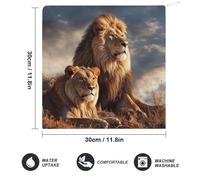 AQRJLPM Two Lions Hand Towels Sweat Absorbing Handkerchiefs Quick Dry Sweat Rags Super Soft Face Washcloth for Bath Hand Face Gym and Spa 11.8x11.8 Inch