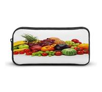 AQRJLPM Variety Fresh Vegetables Fruits Pencil Pouch Big Capacity Simple Marker Pouch Portable Aesthetic Zipper Pencil Case