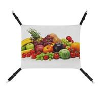 AQRJLPM Variety Fresh Vegetables Fruits Pet Hammock with Adjustable Straps and Metal Hooks Hanging Bed Soft Breathable Sleeping Hammock for Cats,Puppy,Rabbits,Small Animals