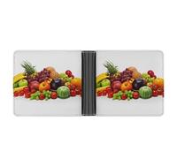 AQRJLPM Variety Fresh Vegetables Fruits Wallet with Money Clip Leather Bifold Wallet Slim Credit Card Holder Gift for Men
